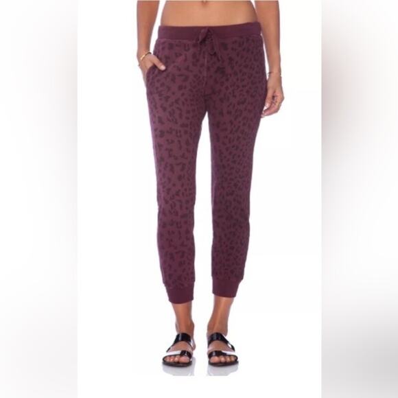 Current/Elliott Purple Cheetah 100% Cotton Jogger Sweats Y2K Size 2 Sm/Med - Picture 1 of 12